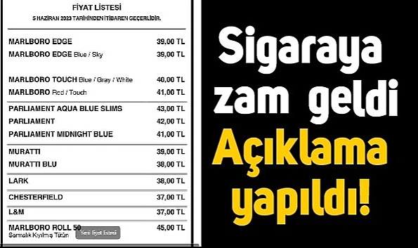 SİGARAYA ZAM