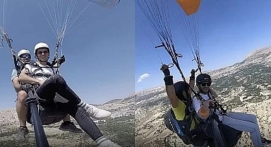 Ermenek Kaymakamı ve Başkan'nın Paraşüt Keyfi