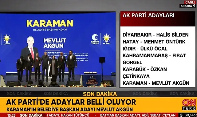 Erdoğan, Karaman Dahil 48 İlin Adaylarını Açıkladı