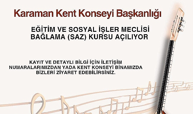 Bağlama (Saz) Kursu Açılıyor
