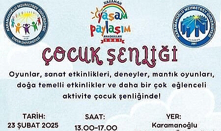 Karaman'da Çocuk Şenliği düzenlenecek