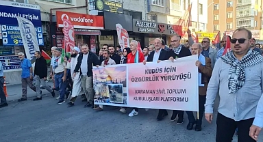 Karaman Gazze İçin Yürüdü