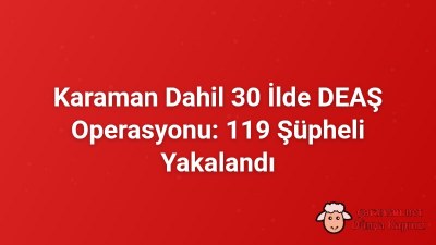Karaman Dahil 30 İlde DEAŞ Operasyonu: 119 Şüpheli Yakalandı