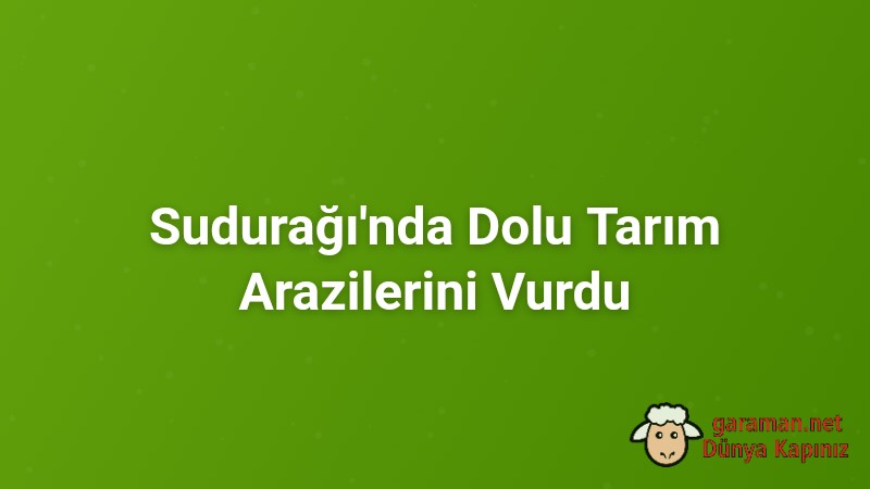Sudurağı'nda Dolu Tarım Arazilerini Vurdu