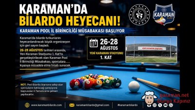 Karaman’da Bilardo Heyecanı: Pool İl Birinciliği İçin Geri Sayım Başladı